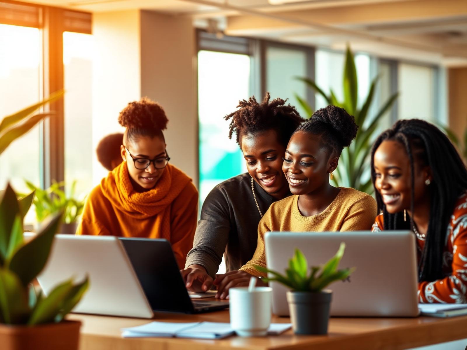 Young Nigerian founders collaborating at DOT Academy